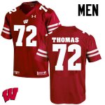 Men's Wisconsin Badgers NCAA #72 Joe Thomas Red Authentic Under Armour Stitched College Football Jersey CI31D63MA